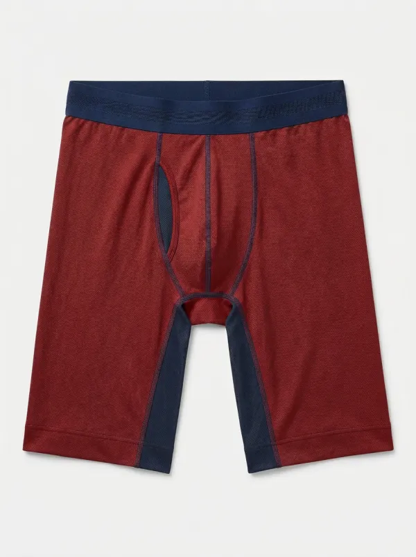 Men's Navy Blue Contrast Panel Boxer Briefs