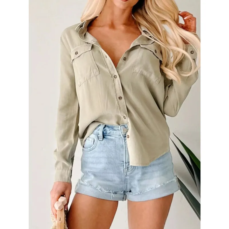 Button-Down Collared Denim Shirt