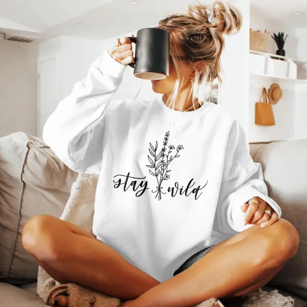 Women's Crew Neck Floral Sweatshirt