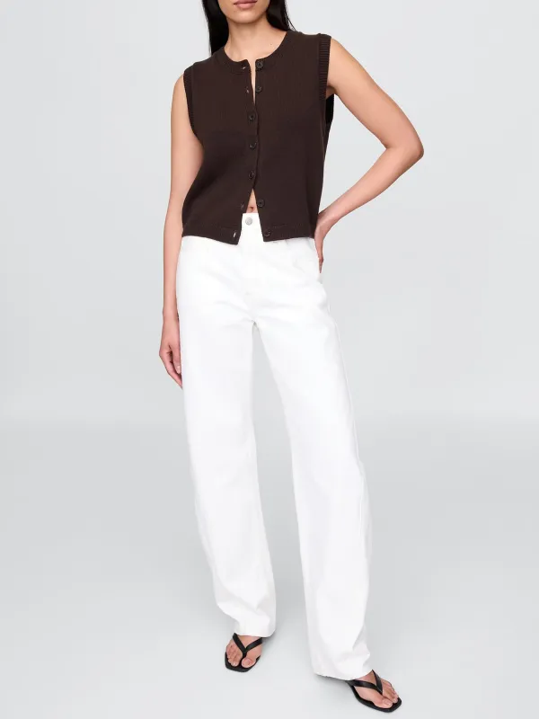 Round Neck Sleeveless Cardigan