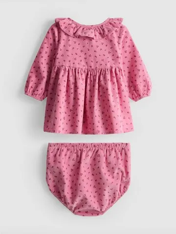 0-18mths | Corduroy Dress and Bloomers Newborn Set