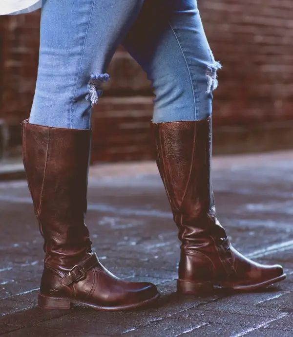 Buckled Layered Wide-Calf Tall Boots