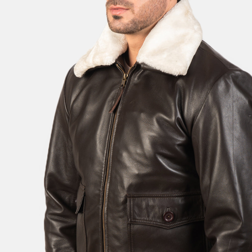 Men's Classic Refined Bomber Leather Jacket