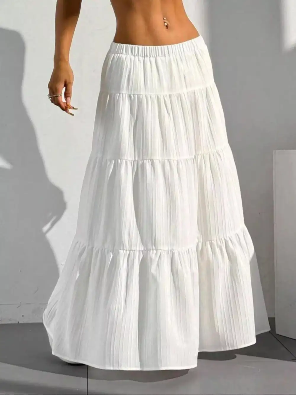 Classic Flowy Tiered Maxi Skirt