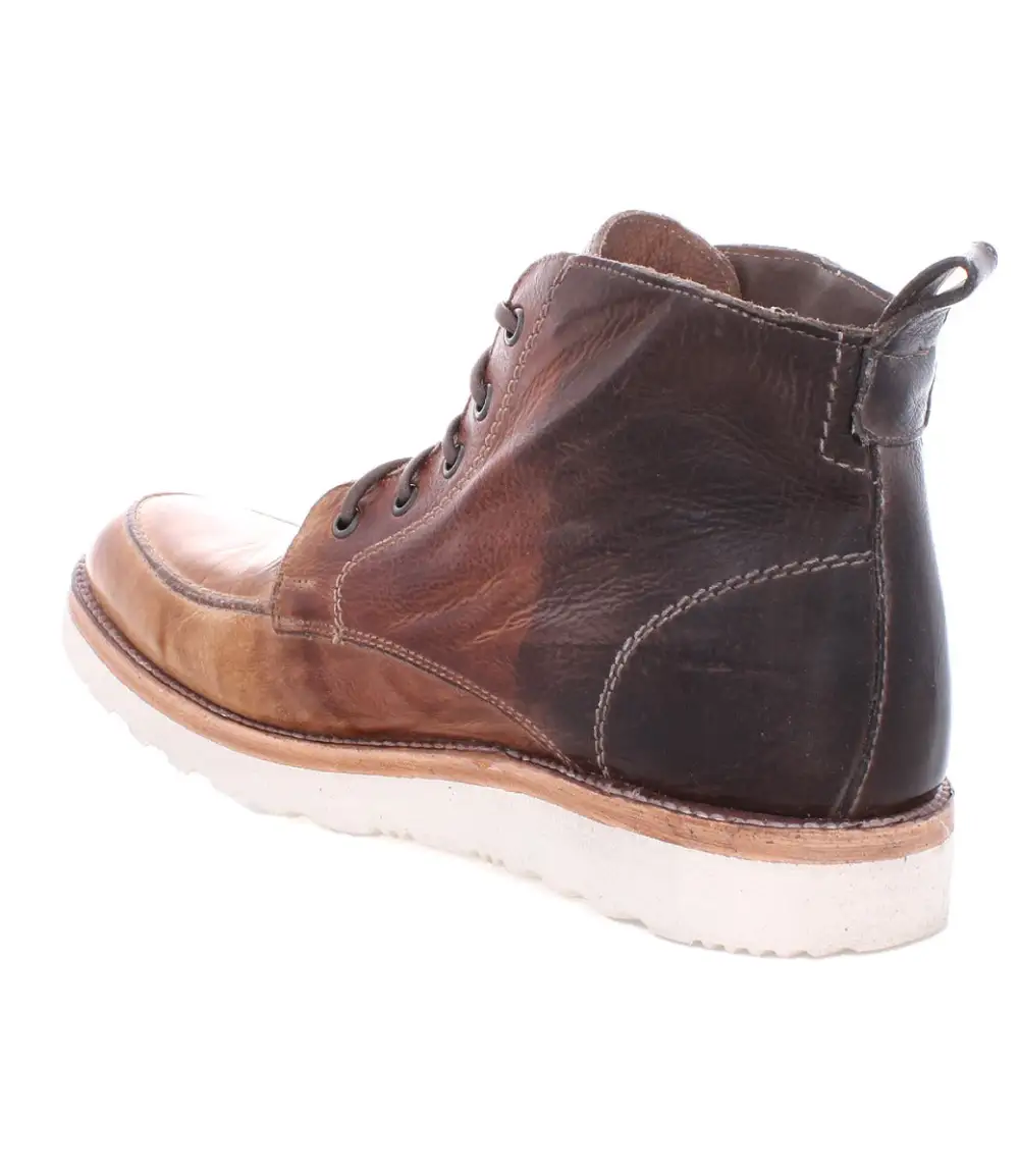 Apron-Toe Lace-Up Distressed Work Boots