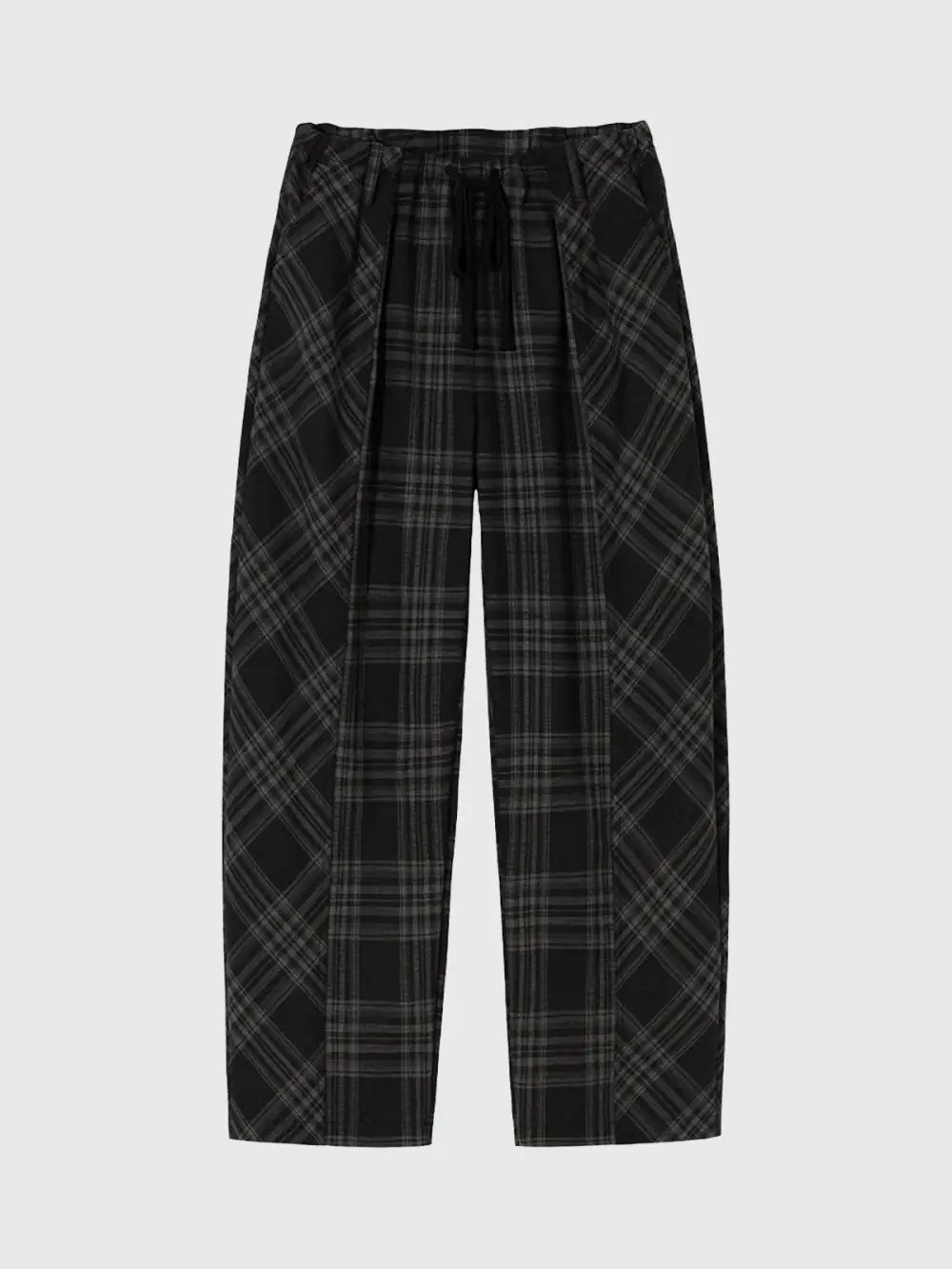 Wide-Leg Relaxed Plaid Pants