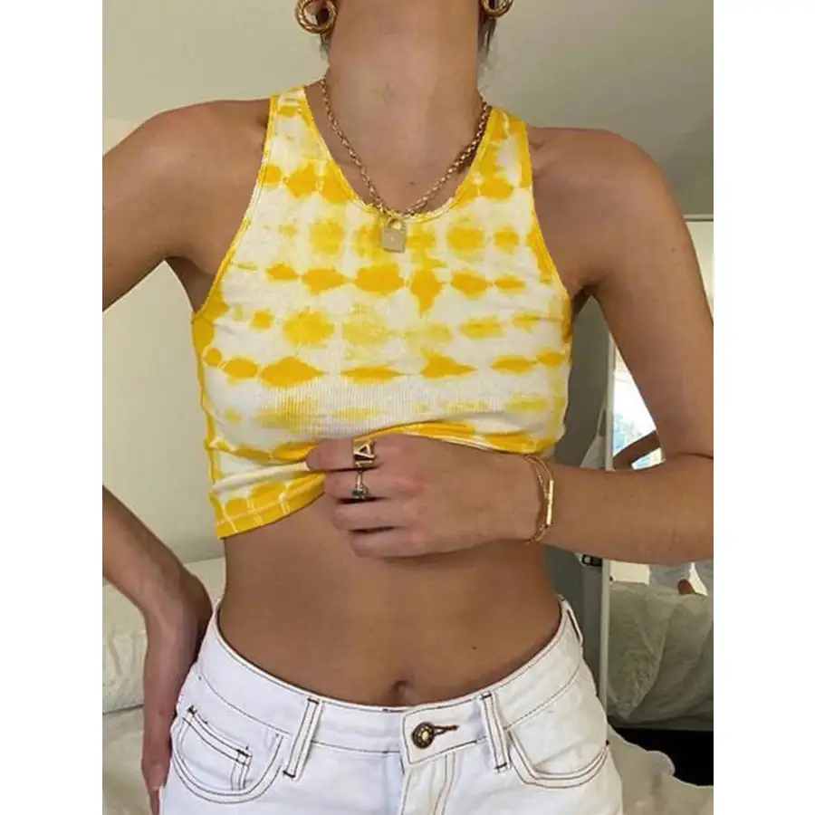Tie Dye Ribbed Tank Top