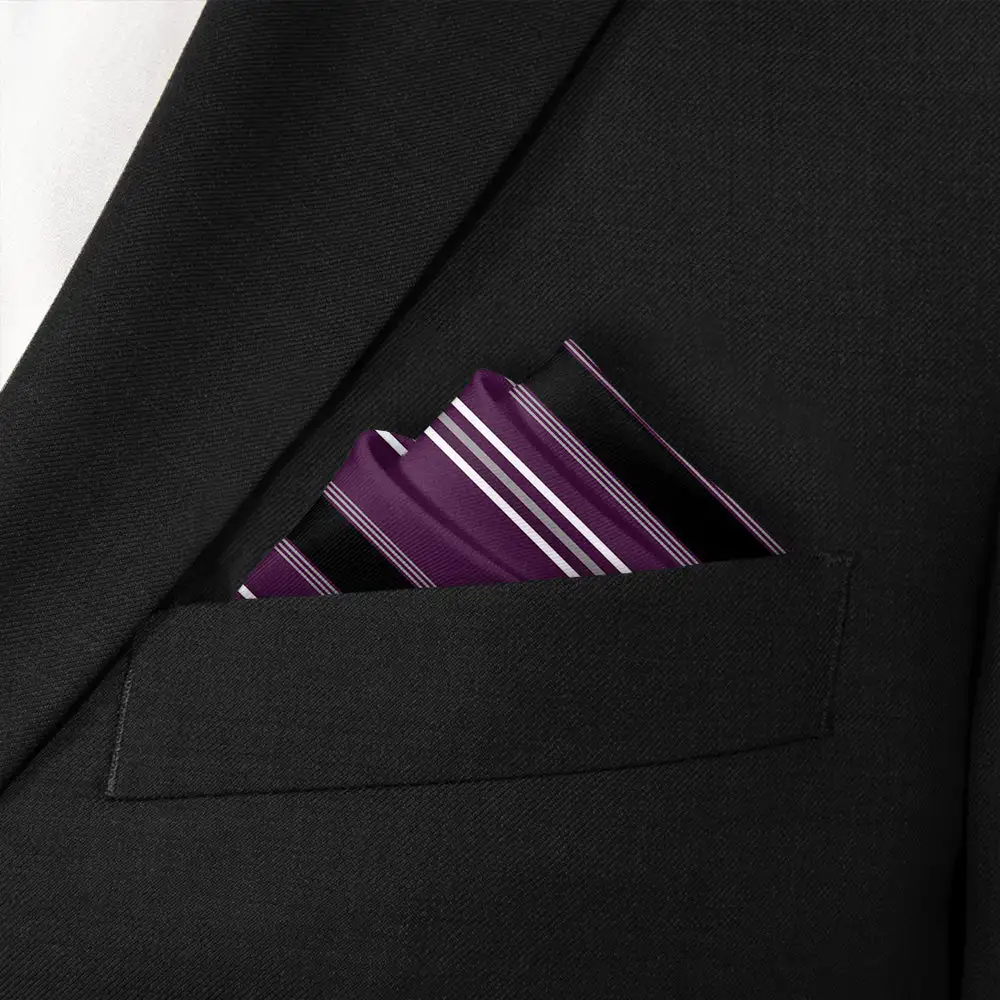 Refined Versatile Striped Pocket Square