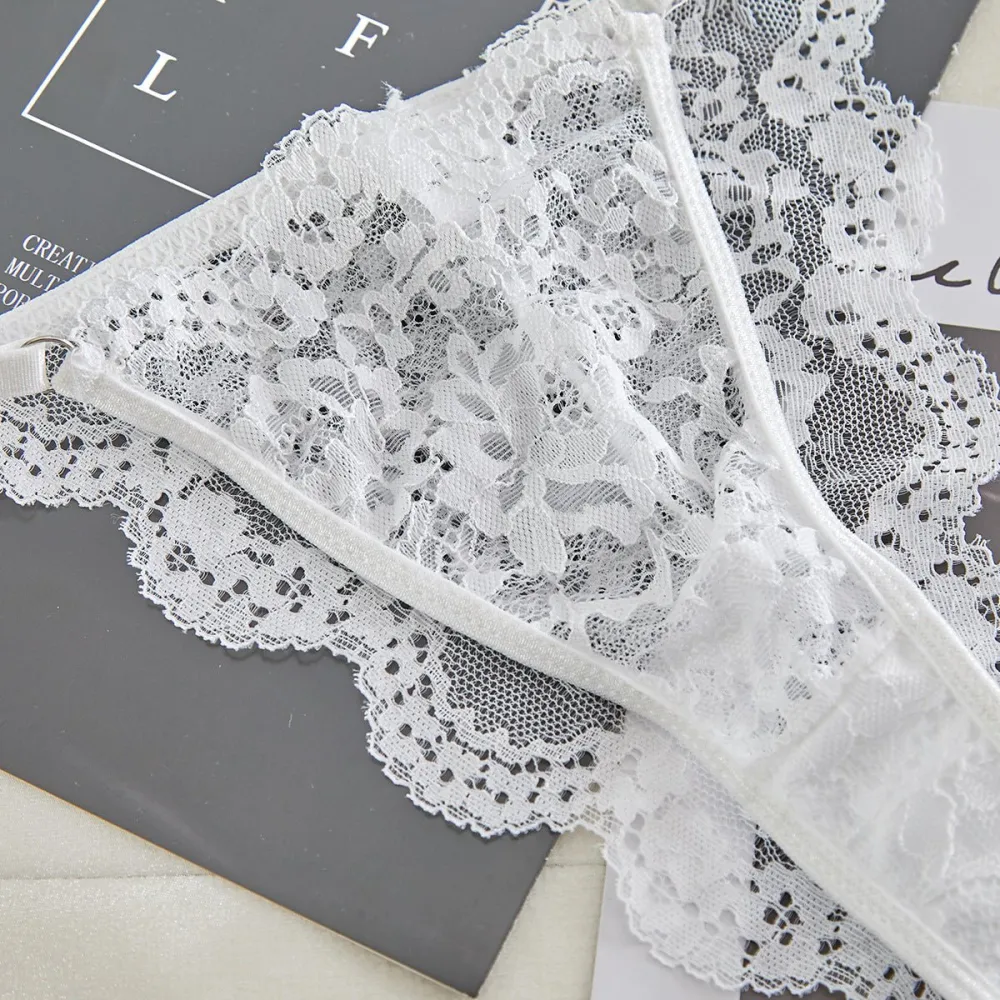 Sheer Lace Suspender Bra And Panty Set