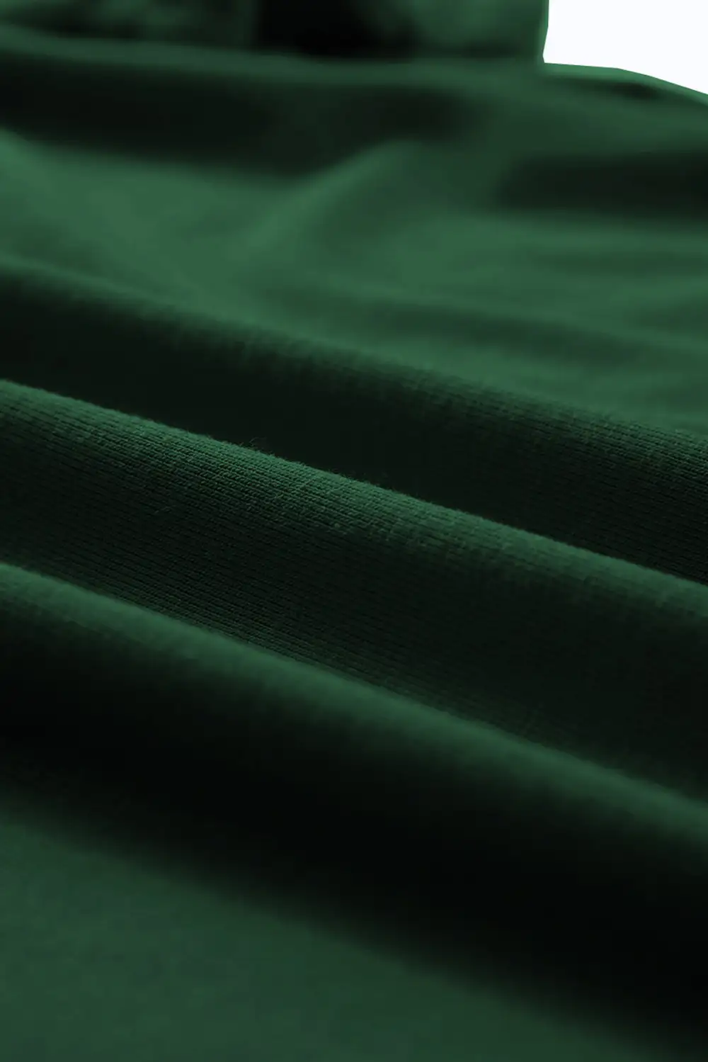 Green Casual Plain Crew Neck