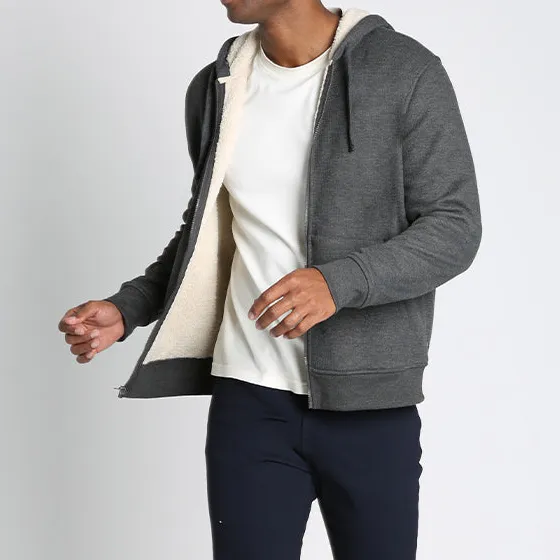 Sherpa Lined Waffle Hoodie