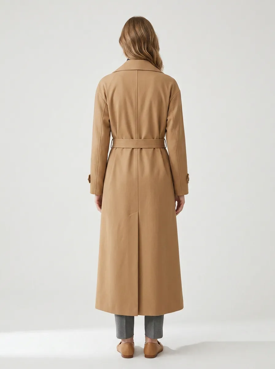 Women's Belted Long Trench Coat