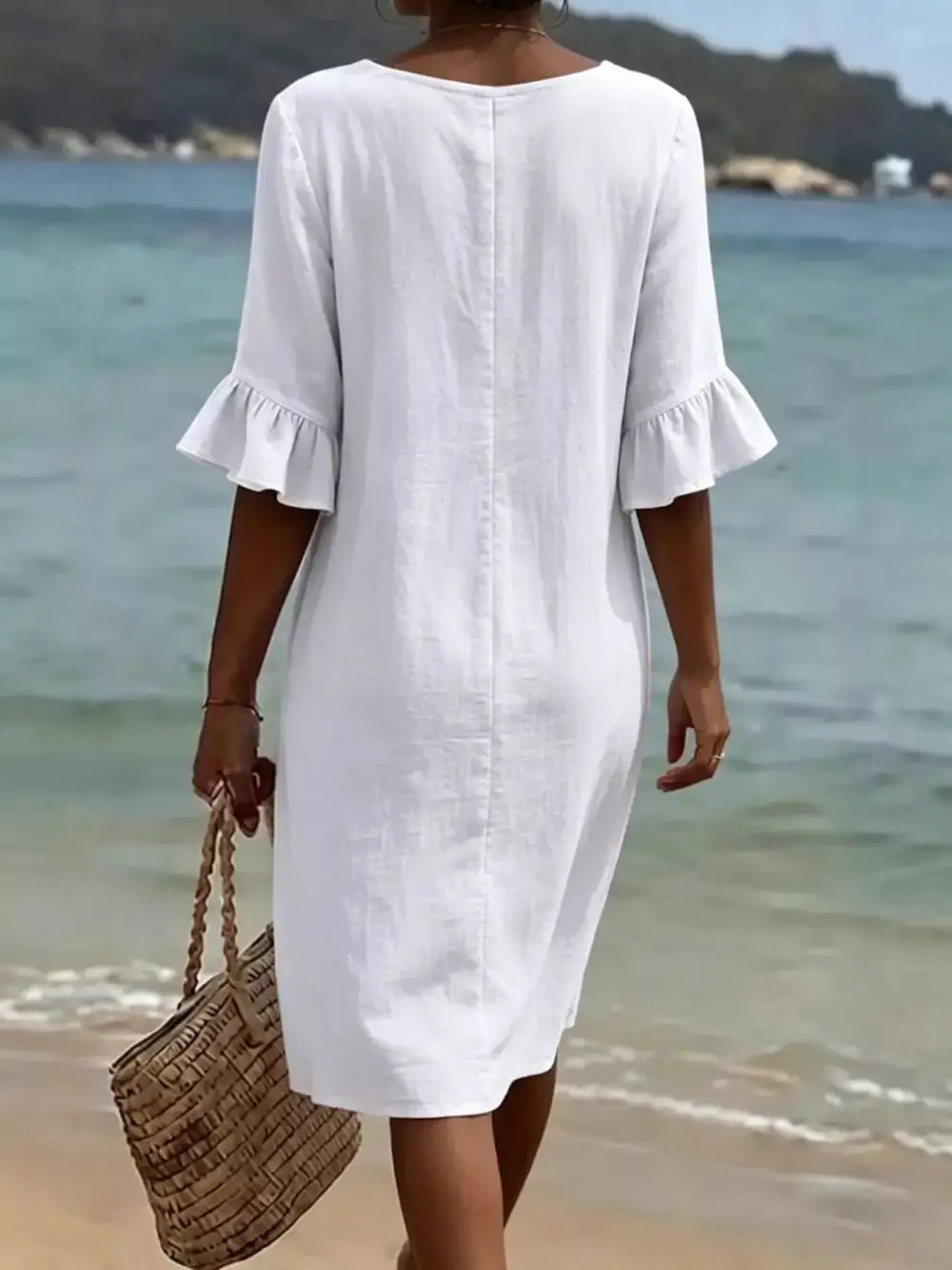 Button Dress Casual