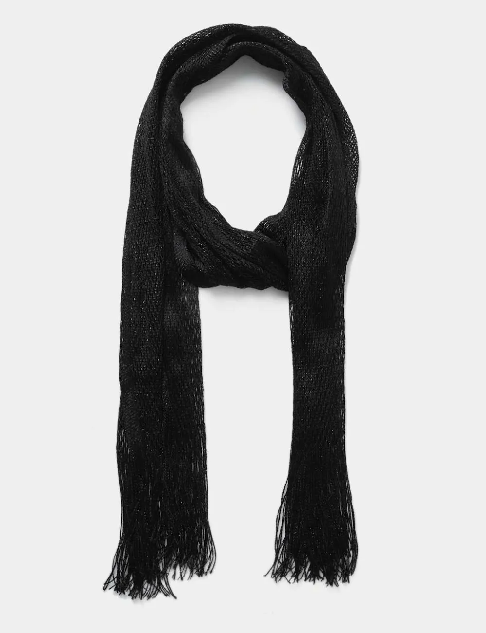 Shimmer Knit Fringe Scarf