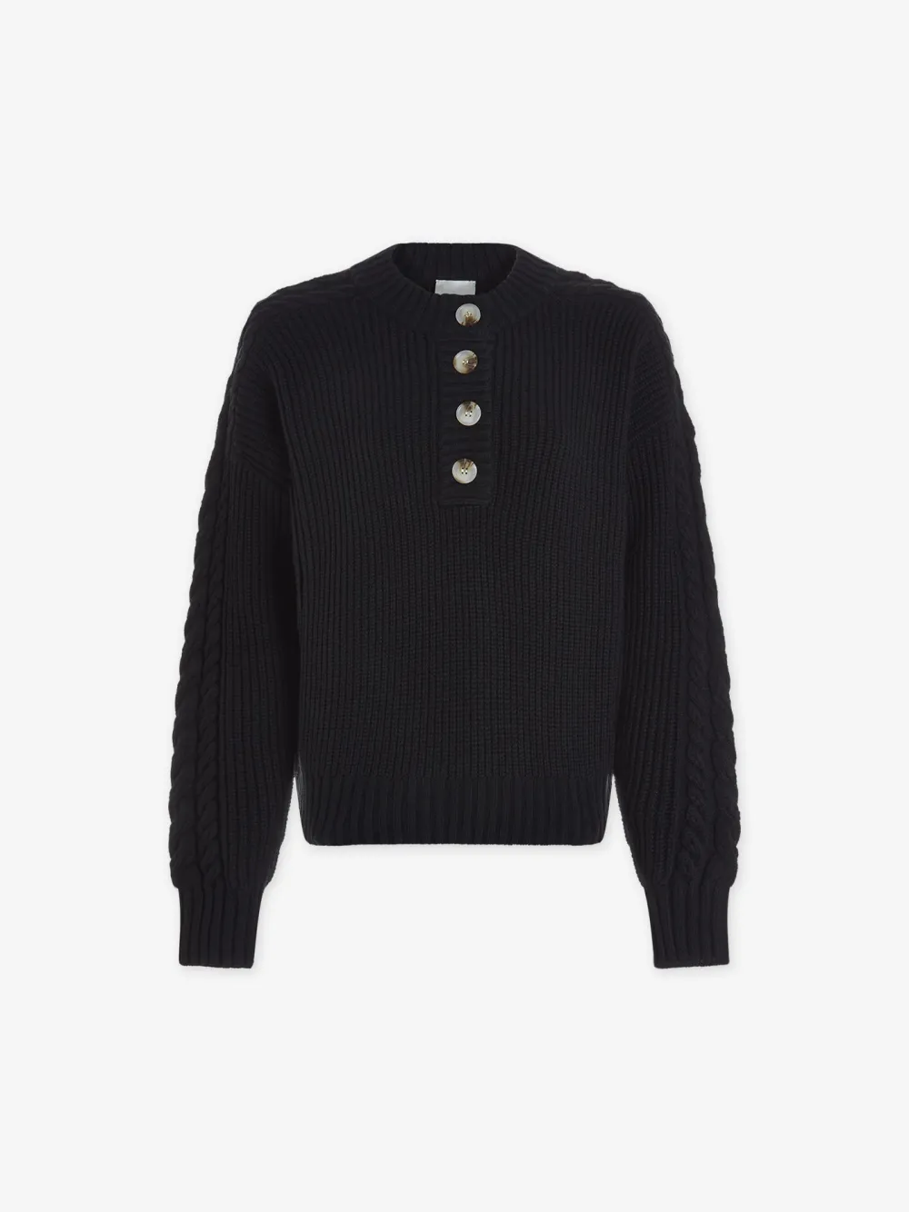 Button Crew Neck Sweater