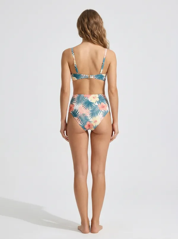 Women's Hibiscus Palm Printed Bikini Set