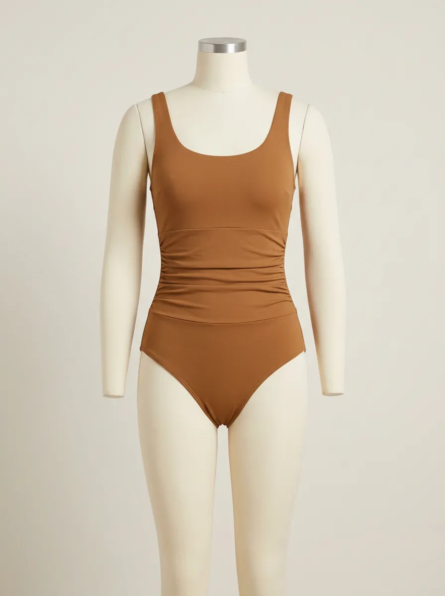 Waist-Ruched Ruched One-Piece Swimsuit