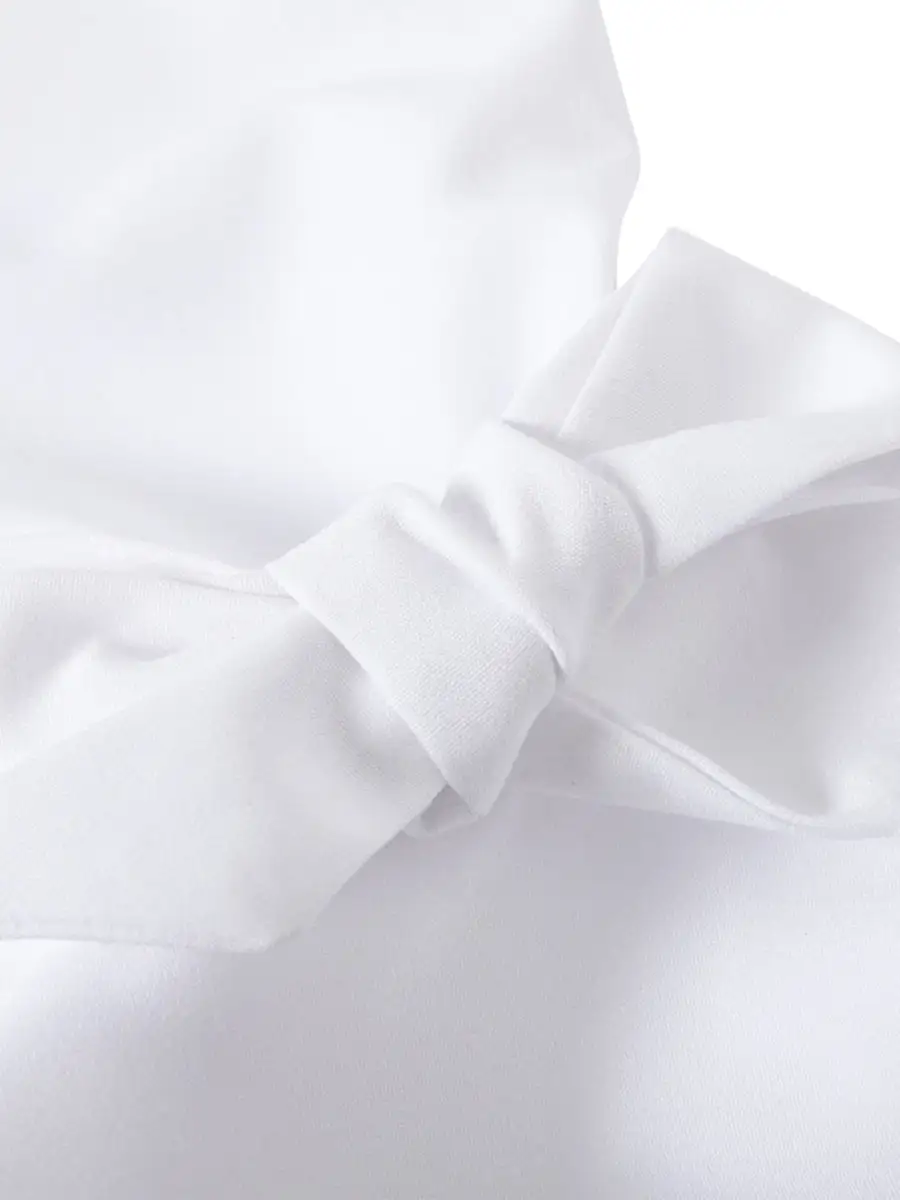 Women's Cotton Ruffled Lapel-Collar Blouse