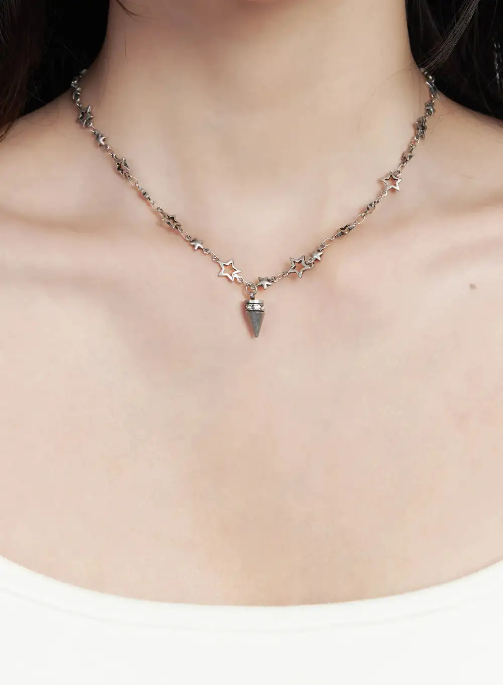 Star Chain Cone Pendant Necklace