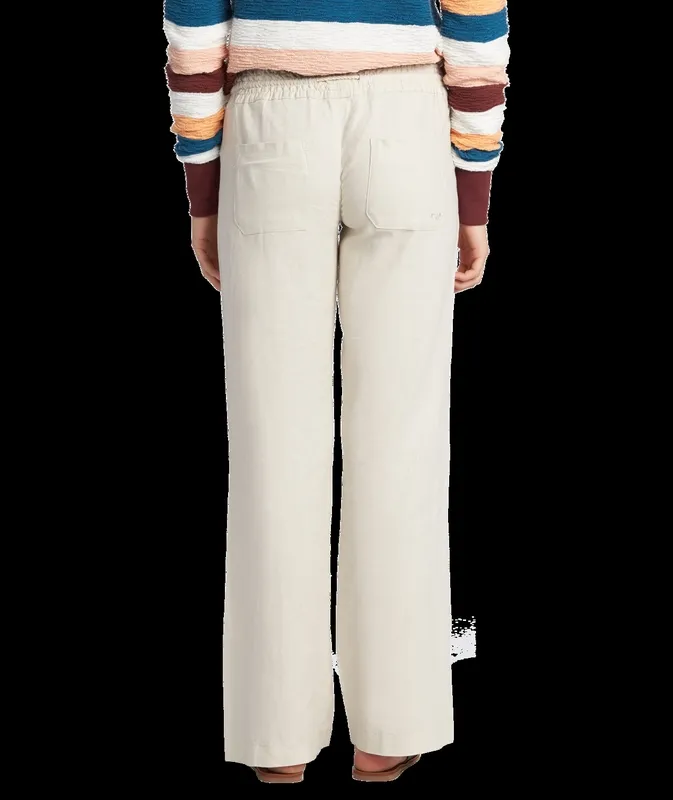 Relaxed Rib Waist Wide Leg Pants