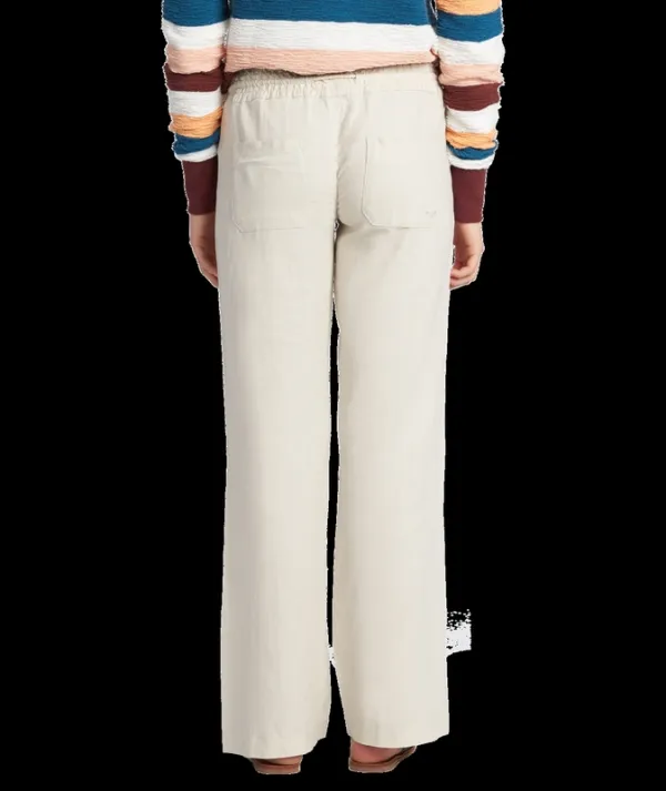 Relaxed Rib Waist Wide Leg Pants