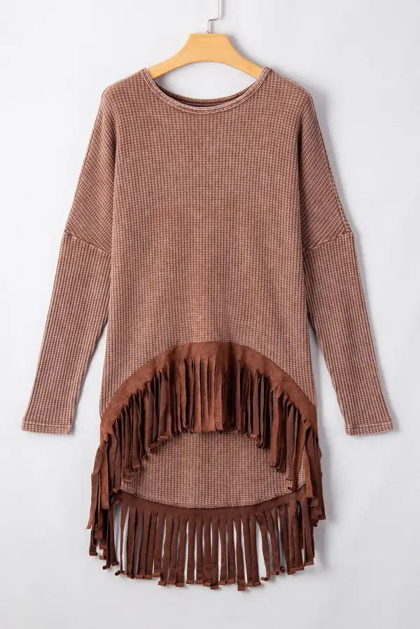 Women's Waffle Knit Loose Fit Top