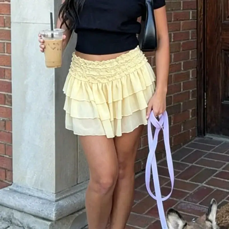 Mini Ruffled Tiered A-Line Skirt