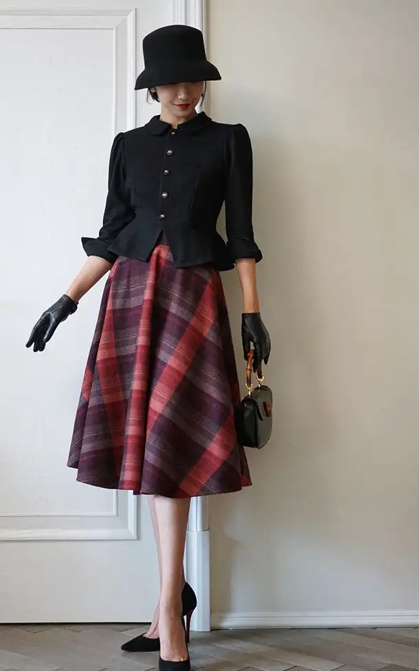 Urban Campus Everyday Casual Plaid Skirt