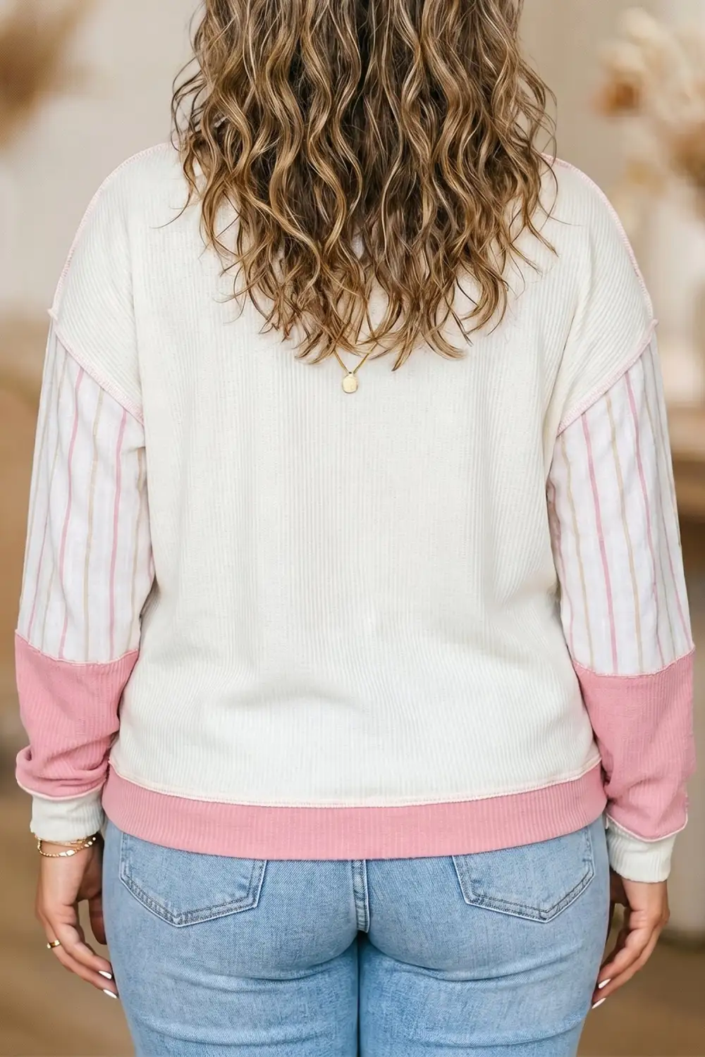 Women's Plaid Colorblock Long Sleeve Top