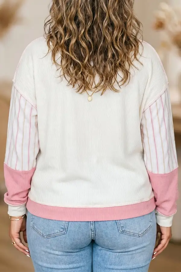 Women's Plaid Colorblock Long Sleeve Top