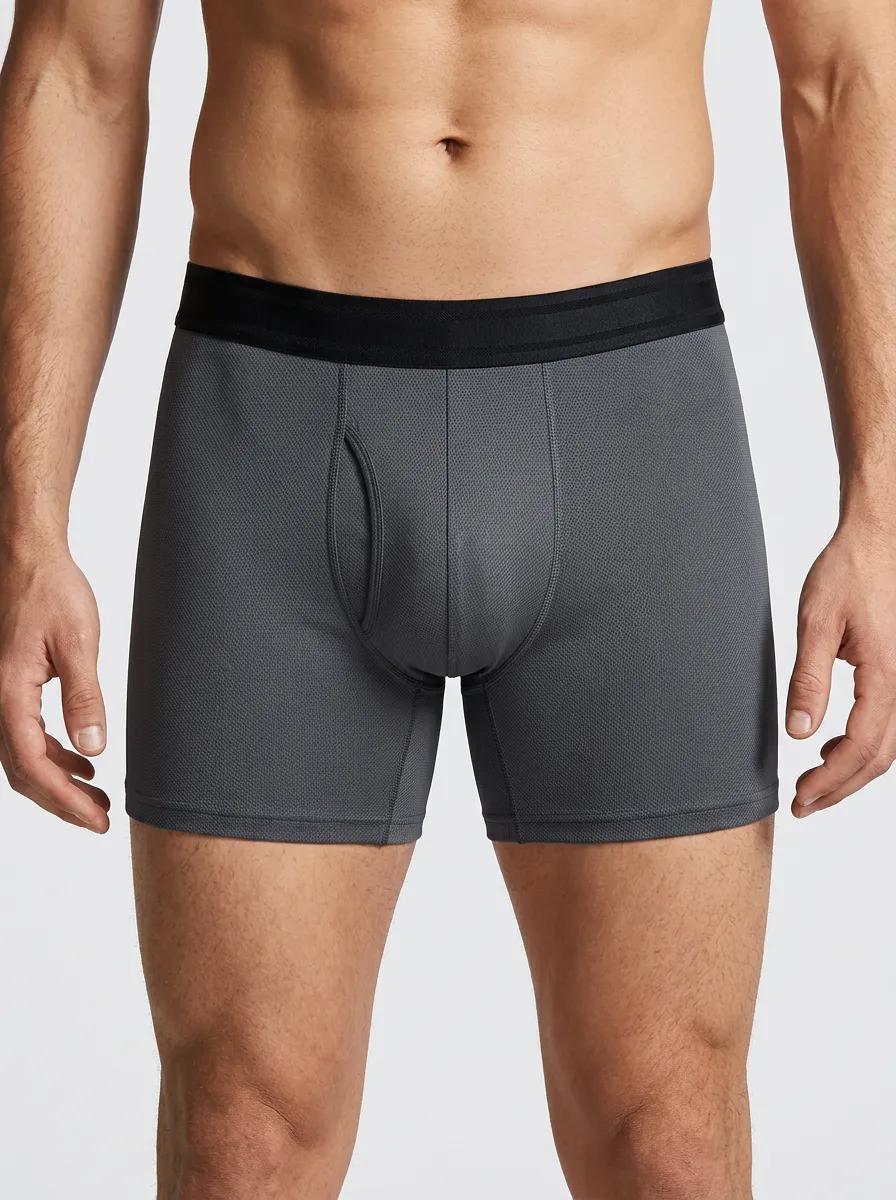 Men's Charcoal Grey Structured Pouch Boxer Briefs