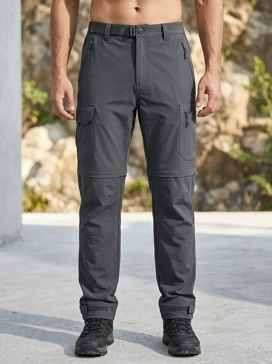 Men's Terrain Utility Compass Graphic Waterproof Zip-Off Tactical Cargo Pants