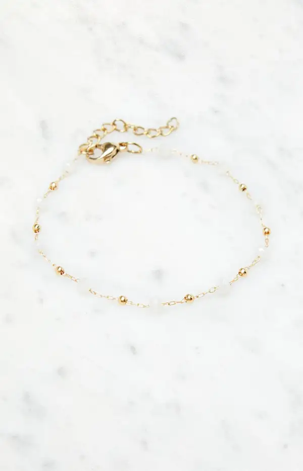 John Galt White Bead Bracelet