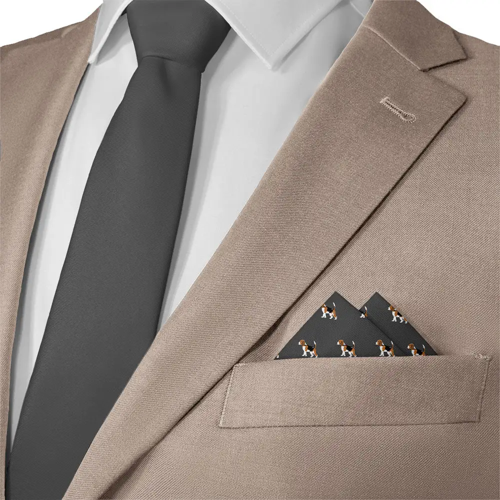 Smart Tailored Animal Motif Dog Motif Pocket Square