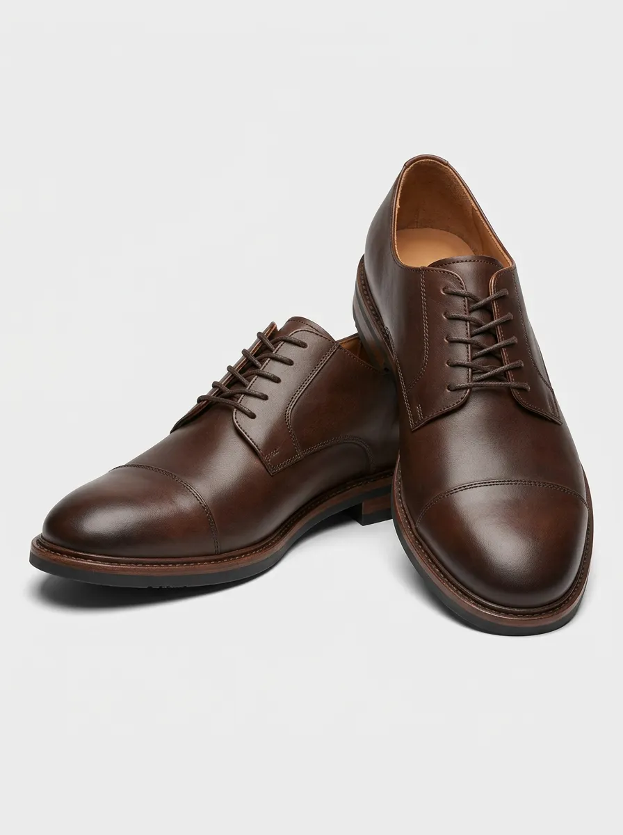 Men's Business Inspired Cap-Toe Oxford Dress Shoes