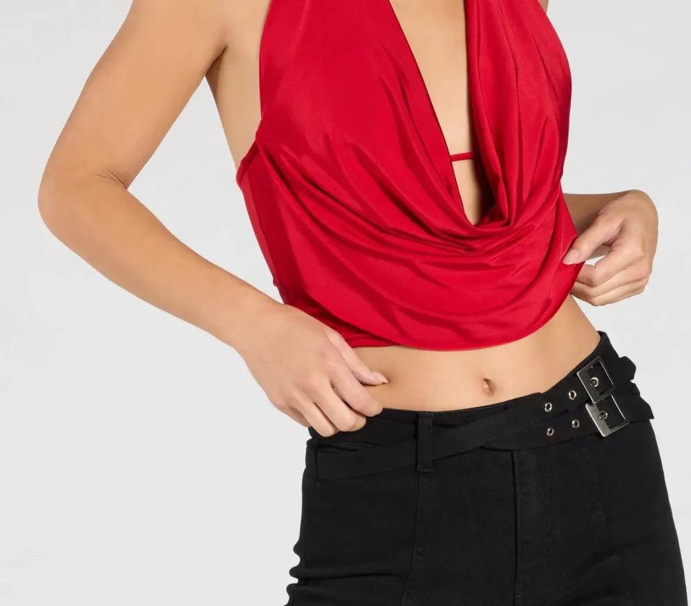 Halter Sleeveless Cropped Top