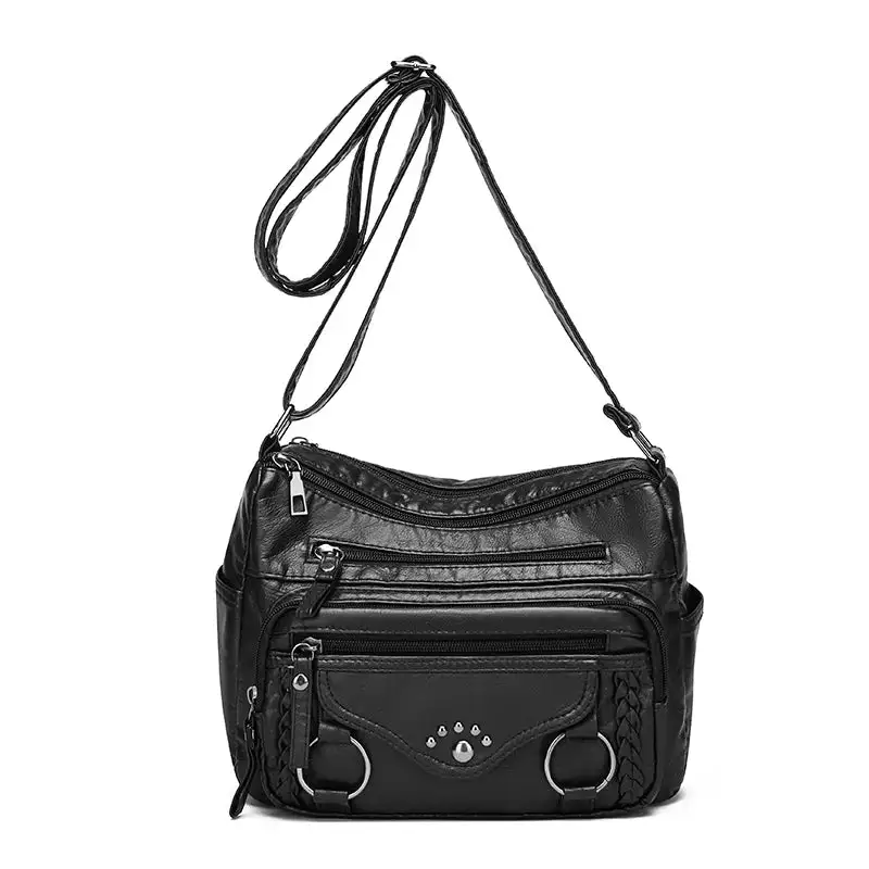 Chic Off-White Multi-Pocket Crossbody Bag