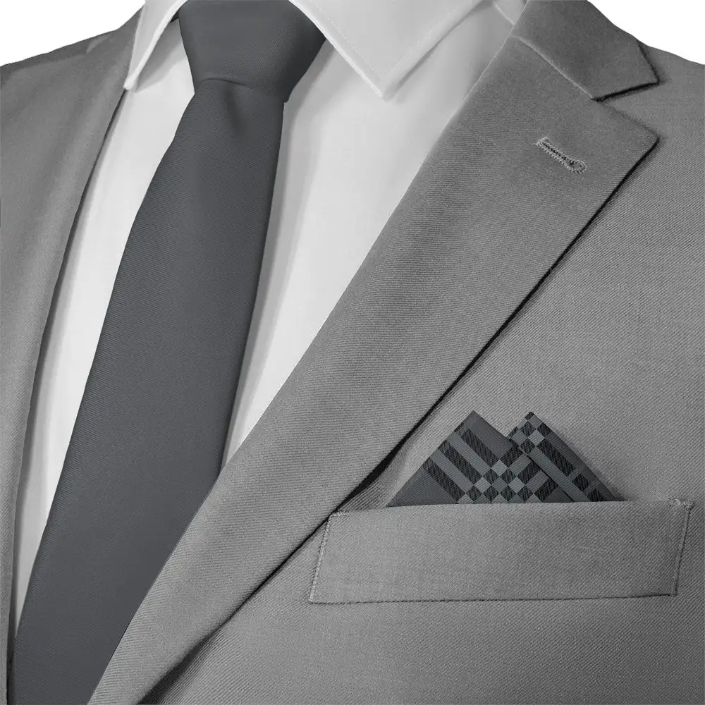 Elegant Composed Plaid Textured Pocket Square