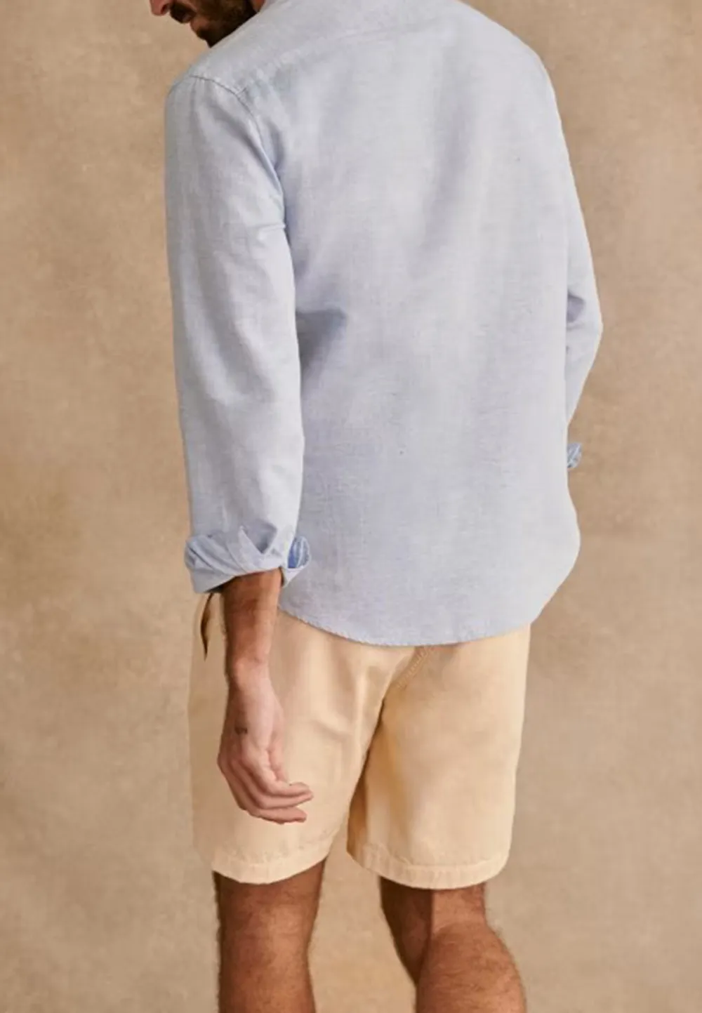 Classic White Cotton Linen Blend Button Up Shirt