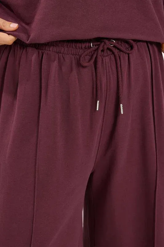 Burgundy Red Sweatshirt & Jogger Set