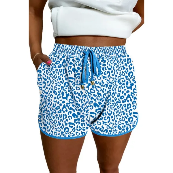 Relaxed Elastic Waist Lace Trim Shorts