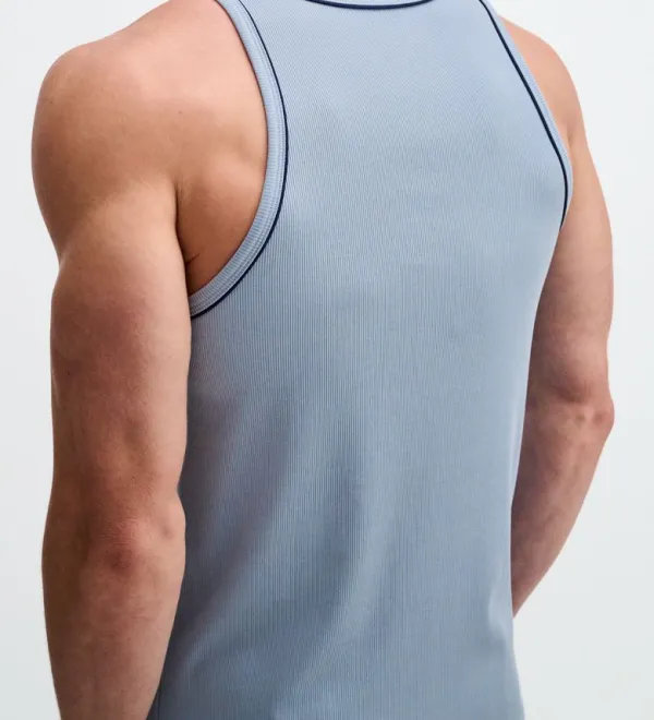 Athletic Ribbed Stretch Tank Top