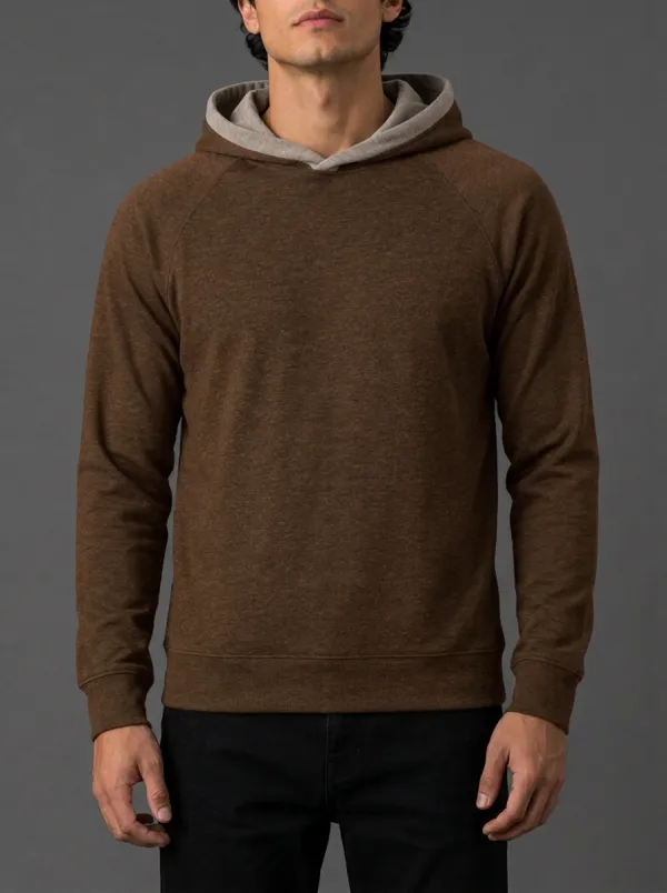 Men's Contrast Hood Graphic Raglan Pullover Hoodie