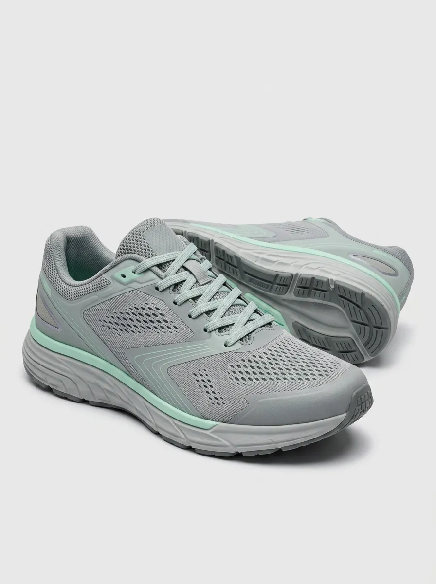 Women's Athletic Running Grey Mint Printed Shoes