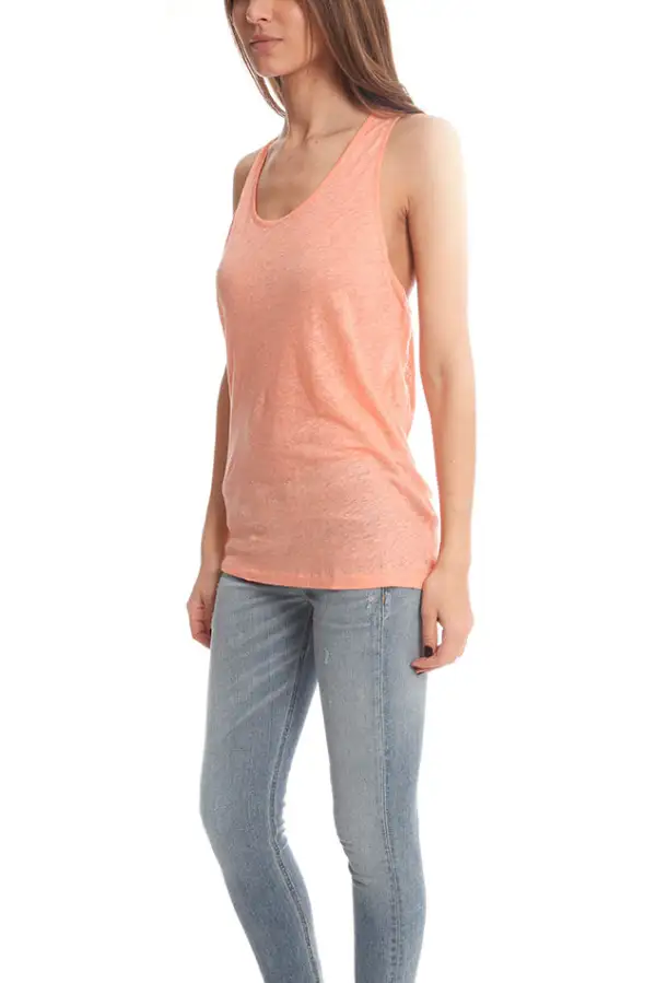 Scoop-Neck Linen Tank Top