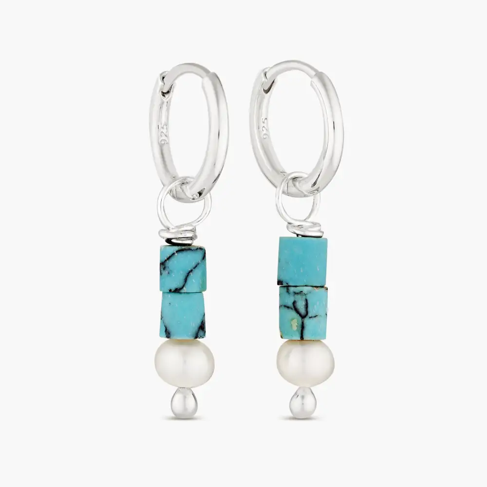 Earth Sterling Silver Huggie Earrings
