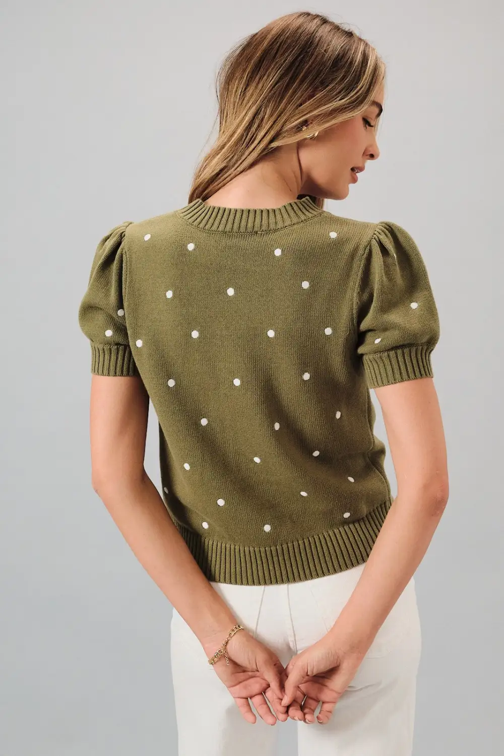 Relaxed Polka Dot Embroidered Top