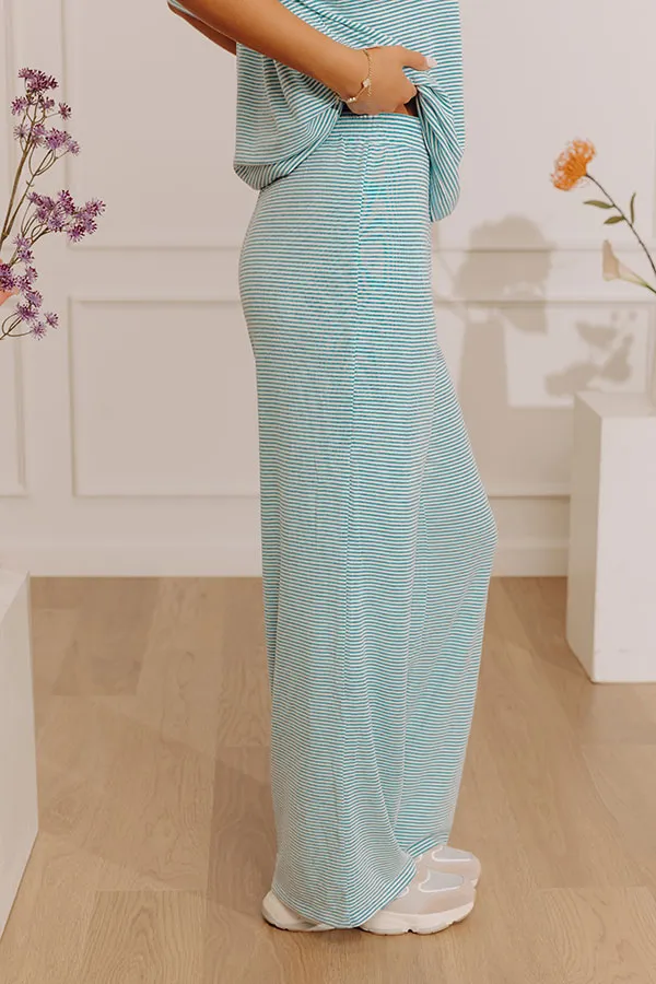 High Waist Relaxed Straight Leg Striped Pants