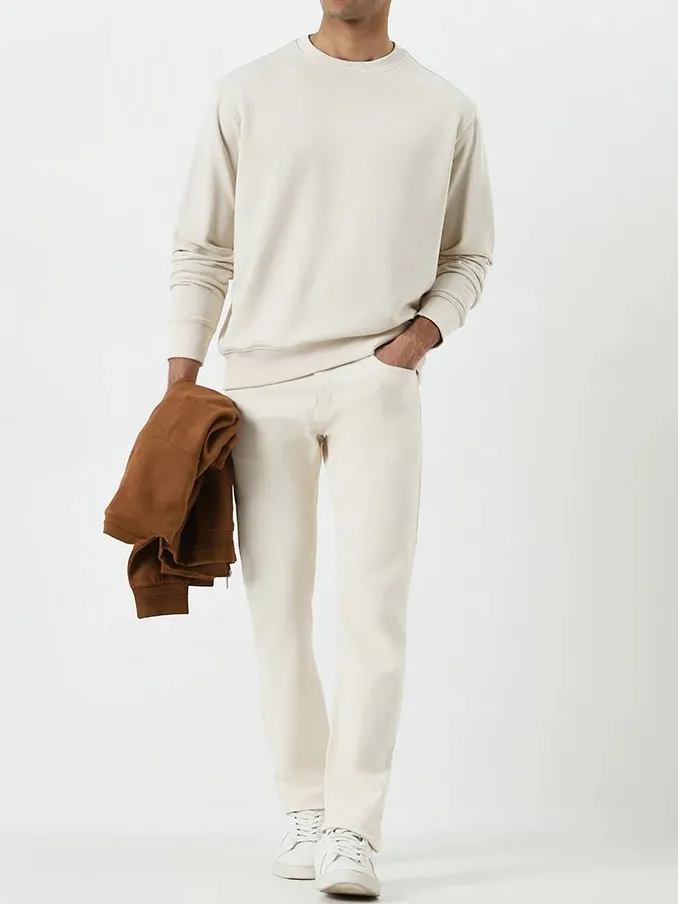 Casual Style  Solid Loose Cotton-Blend Sweatshirt