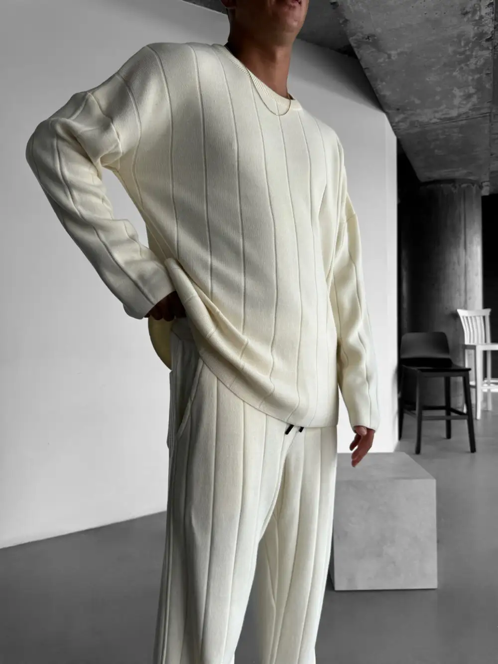 Studio Relaxed Knit Sweatshirt